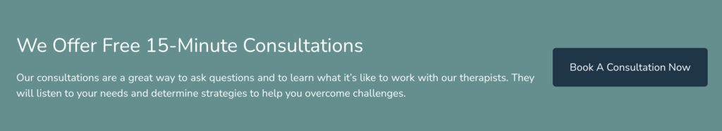 Example of a call to action on a therapy website